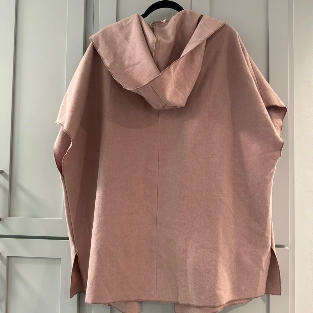 Mauve Listicle Oversized Hooded Cape Poncho Shacket Granny‎ Core